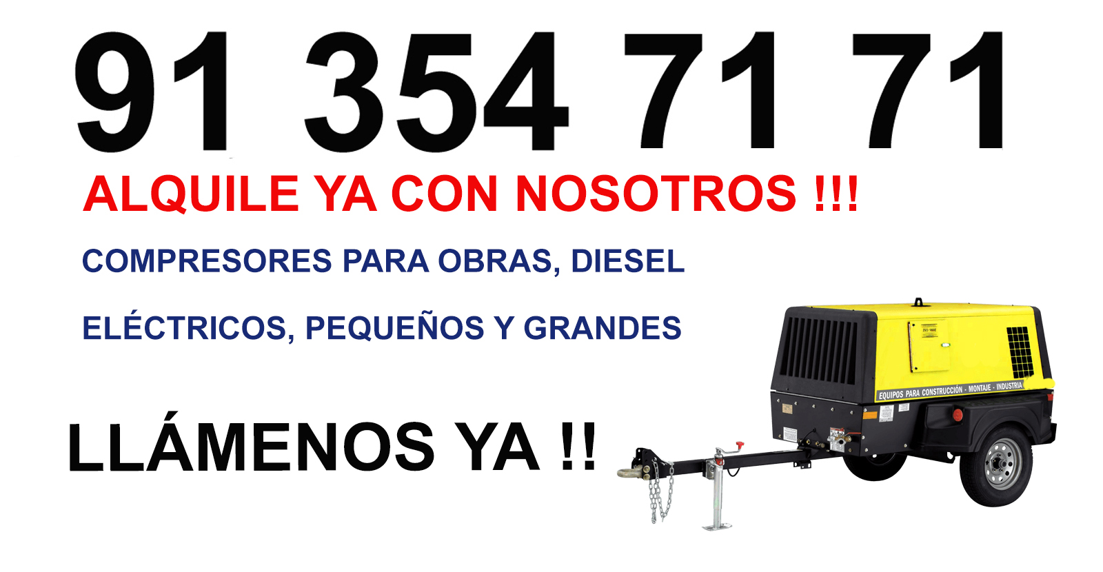 Mejores precios en alquiler  Compresor Diesel Redueña